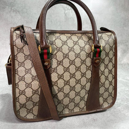 Gucci GG Sherry Line Shoulder Bag 2-Way Brown