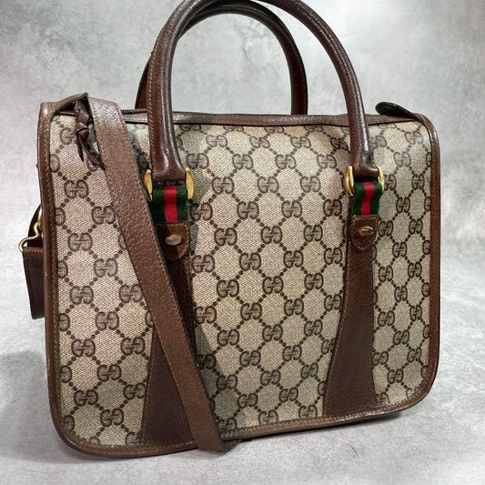 Gucci GG Sherry Line Shoulder Bag 2-Way Brown