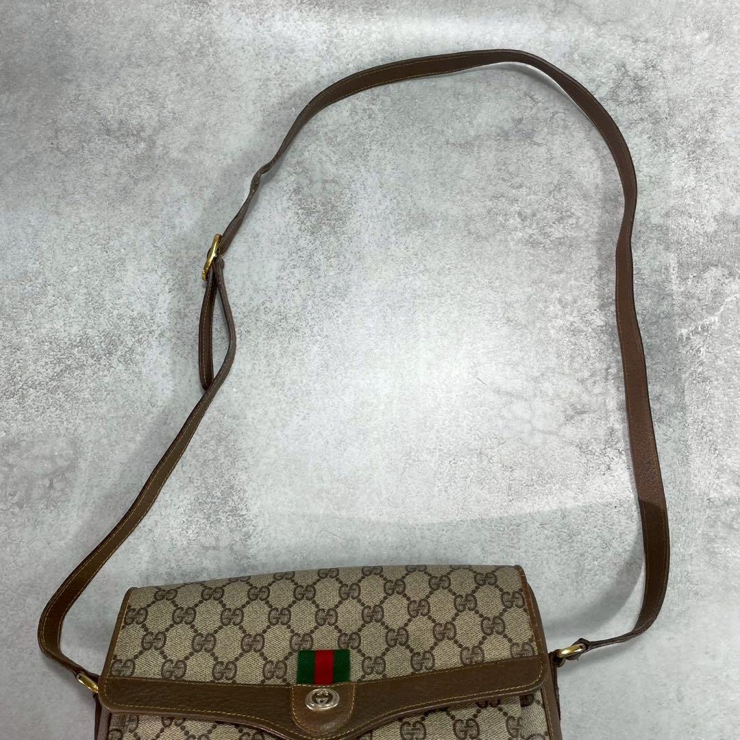Gucci GG Sherry Line Shoulder Bag Brown Leather — view 4