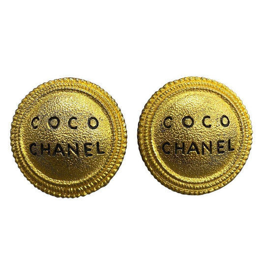 Chanel Logo COCO Chanel Vintage Earrings F_080