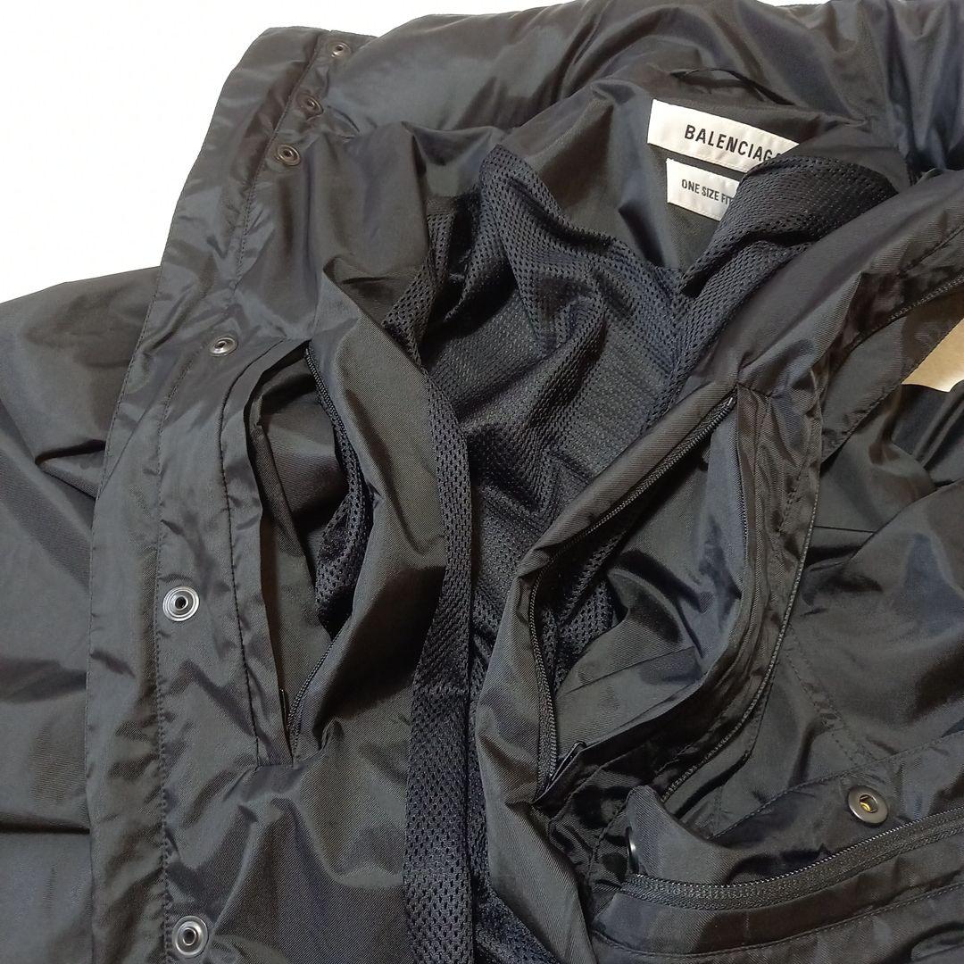 Balenciaga Nylon Oversized Half Coat With Hood