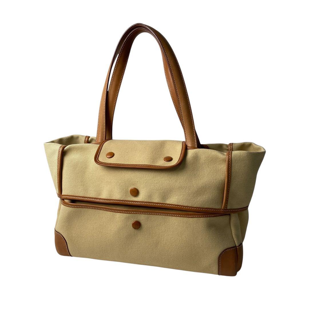 Hermes Passepasse 35 □R Engraved Toile Balenier Tote Bag