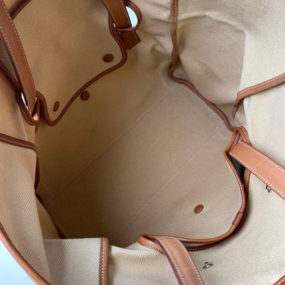 Hermes Passepasse 35 □R Engraved Toile Balenier Tote Bag