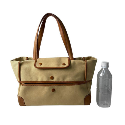 Hermes Passepasse 35 □R Engraved Toile Balenier Tote Bag