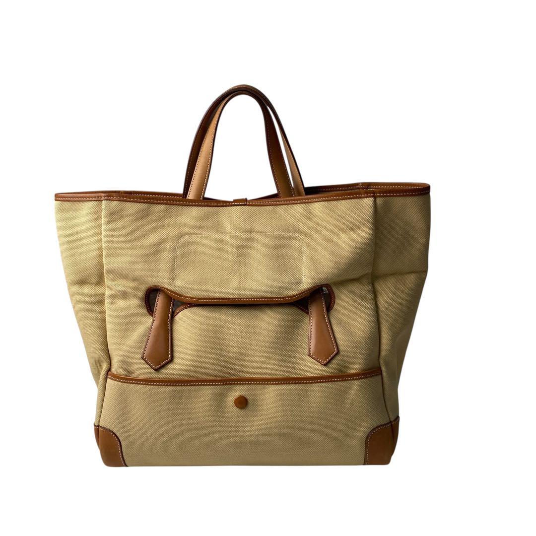 Hermes Passepasse 35 □R Engraved Toile Balenier Tote Bag
