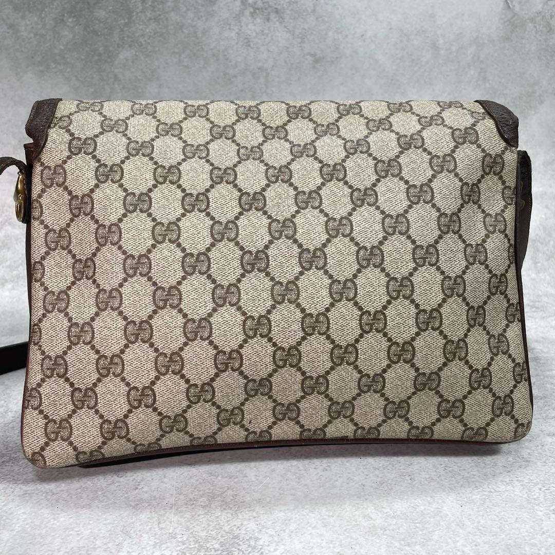 Gucci GG Shoulder Bag Brown Beige Leather Logo — view 3