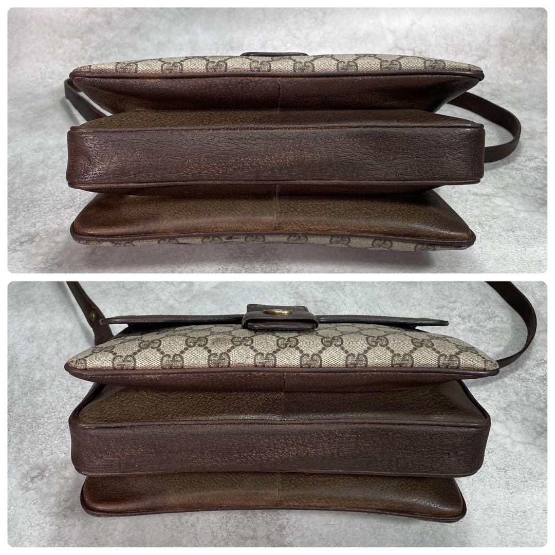 Gucci GG Shoulder Bag Brown Beige Leather Logo — view 8
