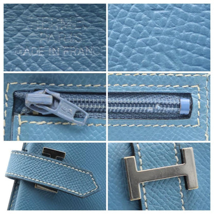 Hermes Bearn Classic Wallet Blue Jean Veau Epsom — view 7