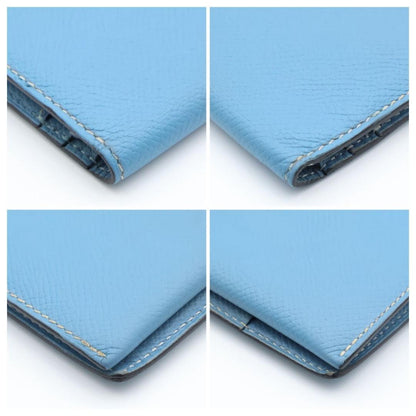 Hermes Bearn Classic Wallet Blue Jean Veau Epsom — view 8