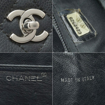 ◇chanel Matelasse Handbag In Black Caviar Skin