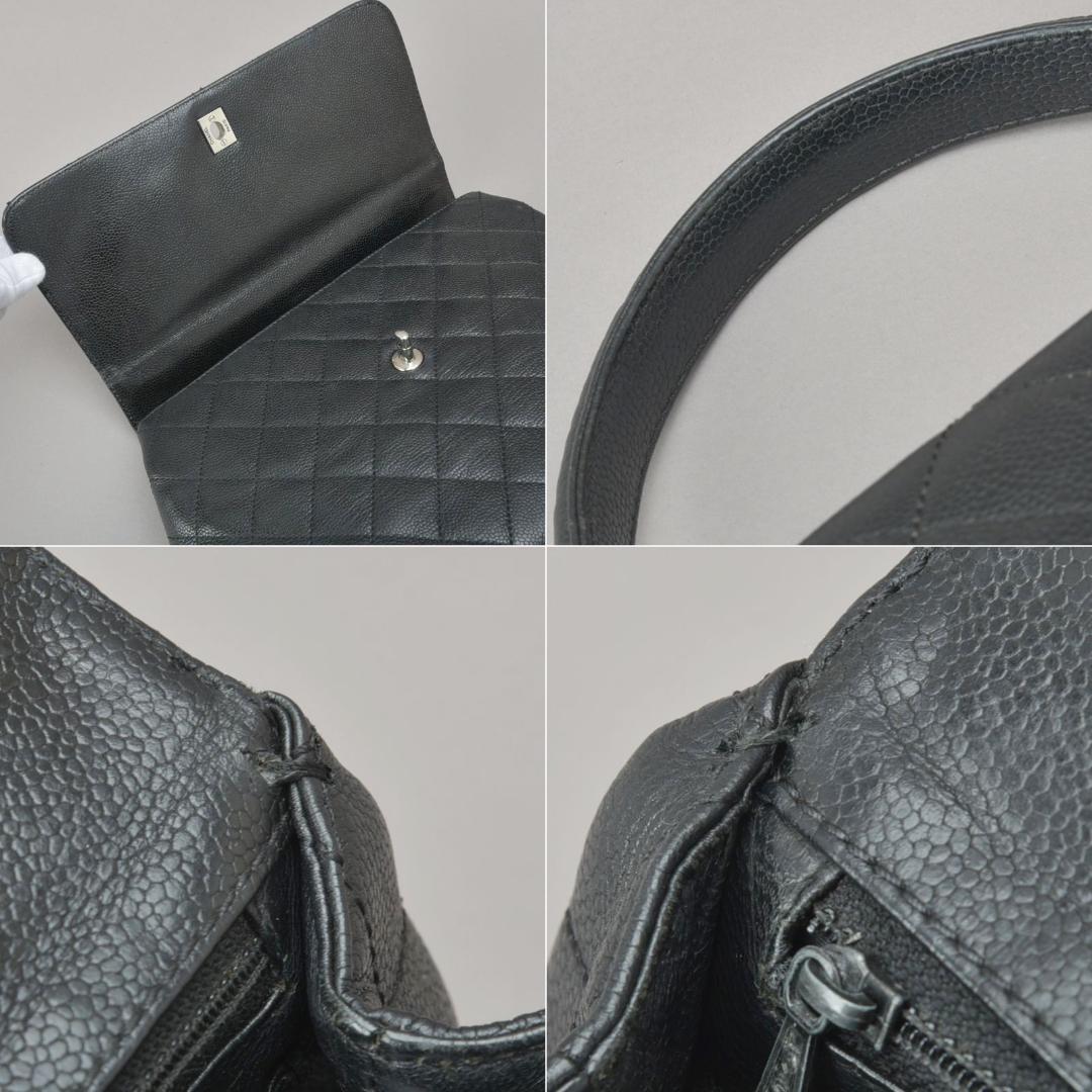 ◇chanel Matelasse Handbag In Black Caviar Skin