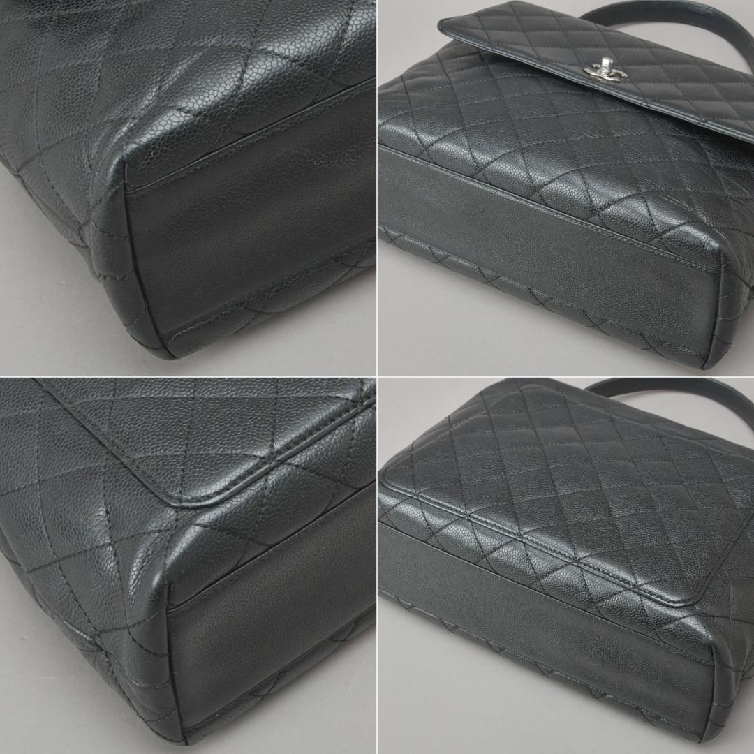 ◇chanel Matelasse Handbag In Black Caviar Skin