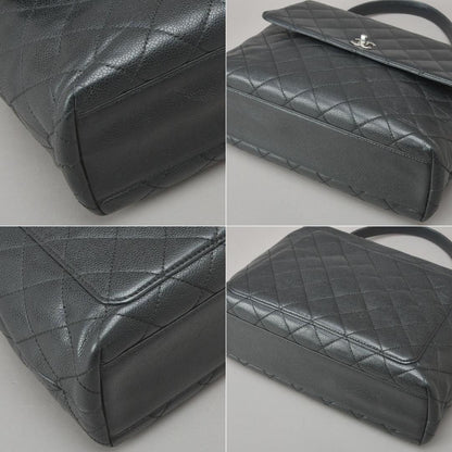 ◇chanel Matelasse Handbag In Black Caviar Skin