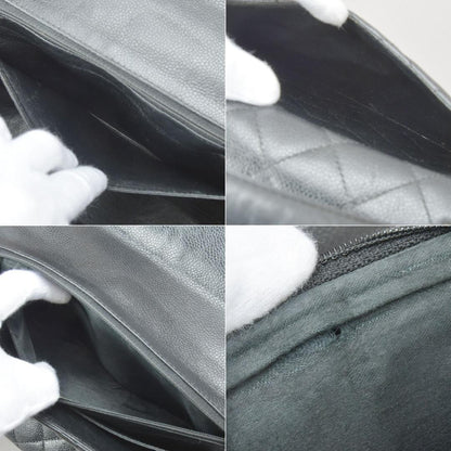 ◇chanel Matelasse Handbag In Black Caviar Skin