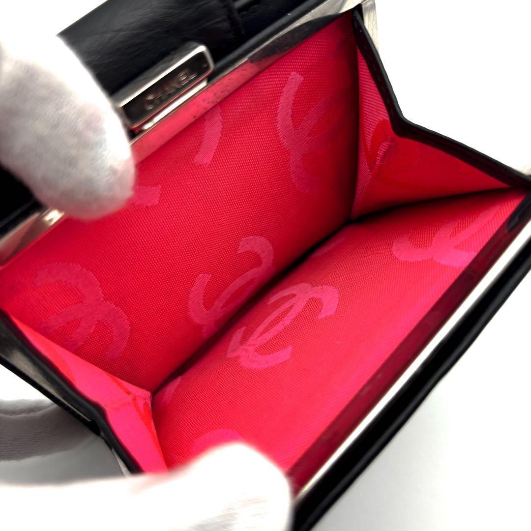 Chanel Wallet Cambon Line Clasp Bifold Black White — view 5