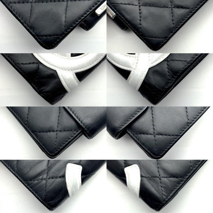 Chanel Wallet Cambon Line Clasp Bifold Black White — view 6