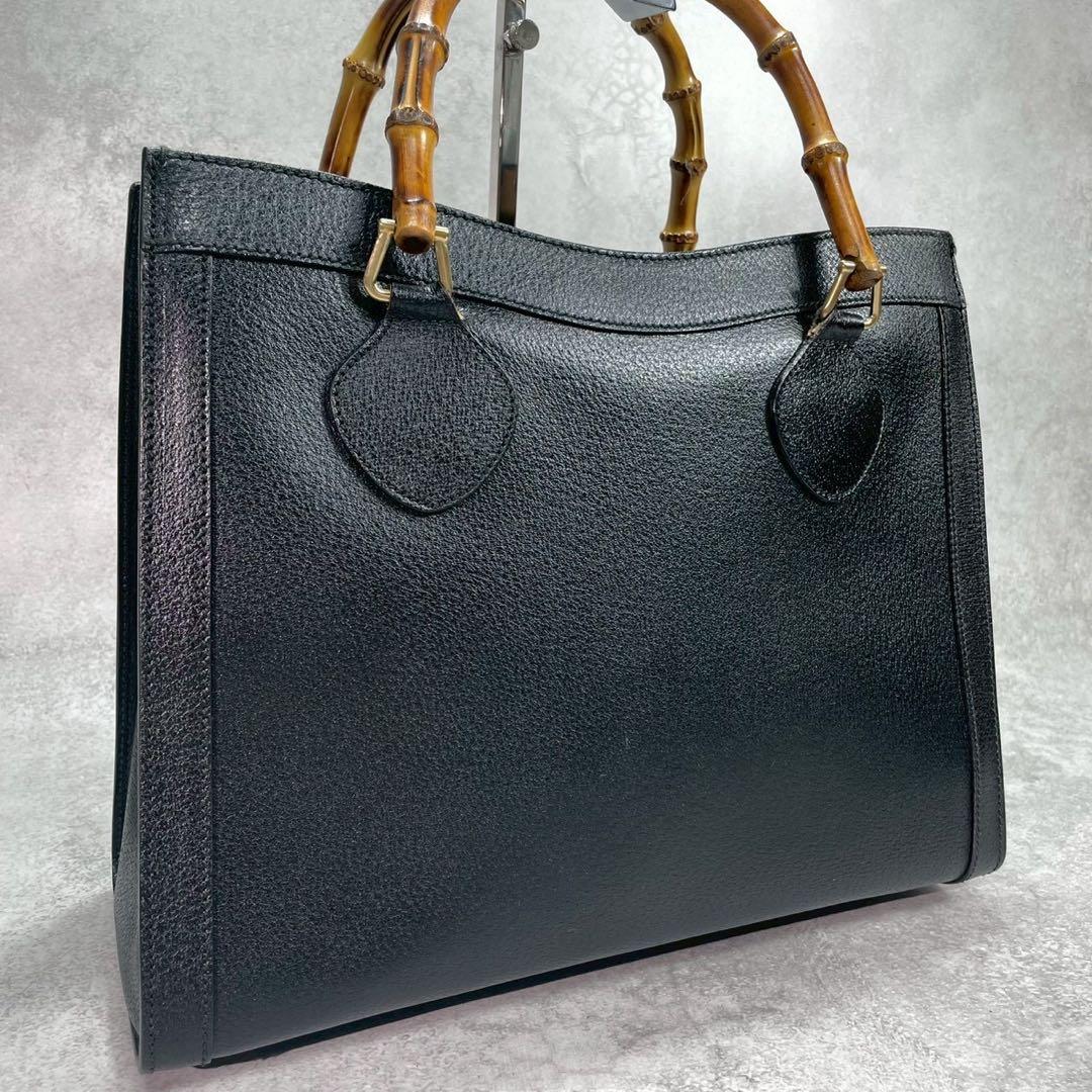 Gucci Handbag Diana Bamboo Black Leather