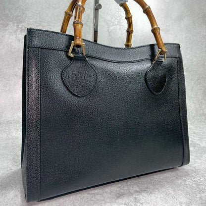 Gucci Handbag Diana Bamboo Black Leather