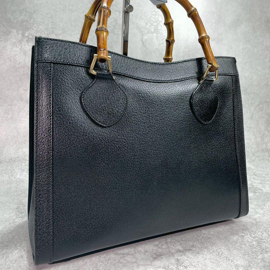 Gucci Handbag Diana Bamboo Black Leather