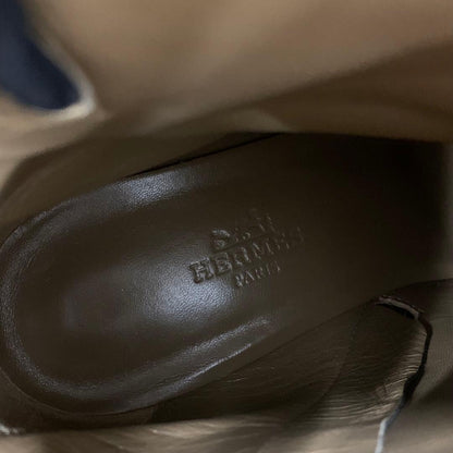 Hermes Saint Germain Kelly Hardware Suede Short Boots Black