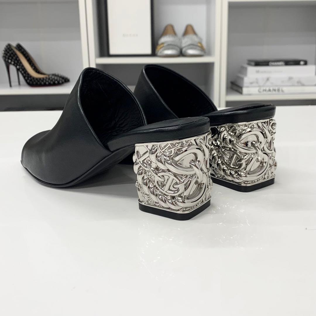 Hermes Leather Chaine D'ancre Metal Sandals — view 5