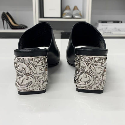 Hermes Leather Chaine D'ancre Metal Sandals — view 6