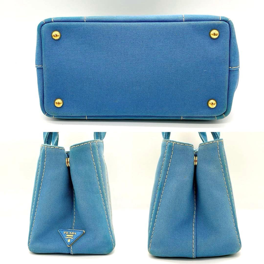 Prada 2-way Bag Canapa Gingham Check Canvas