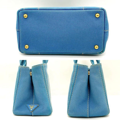 Prada 2-way Bag Canapa Gingham Check Canvas