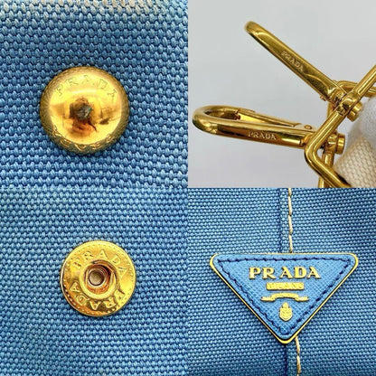 Prada 2-way Bag Canapa Gingham Check Canvas