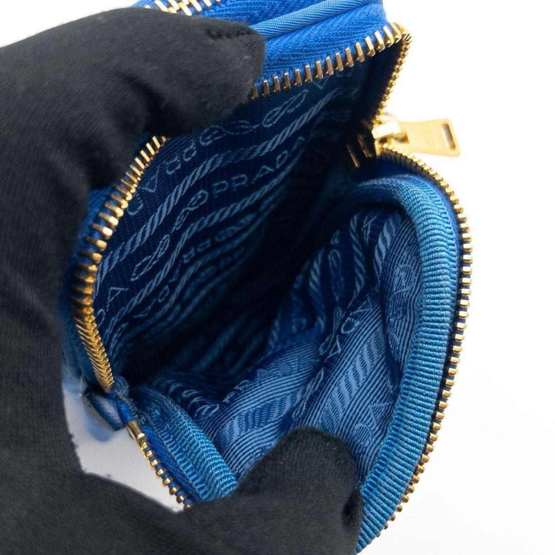 Prada Tessuto Nylon Smartphone Shoulder Bag Triangle Logo Blue — view 4