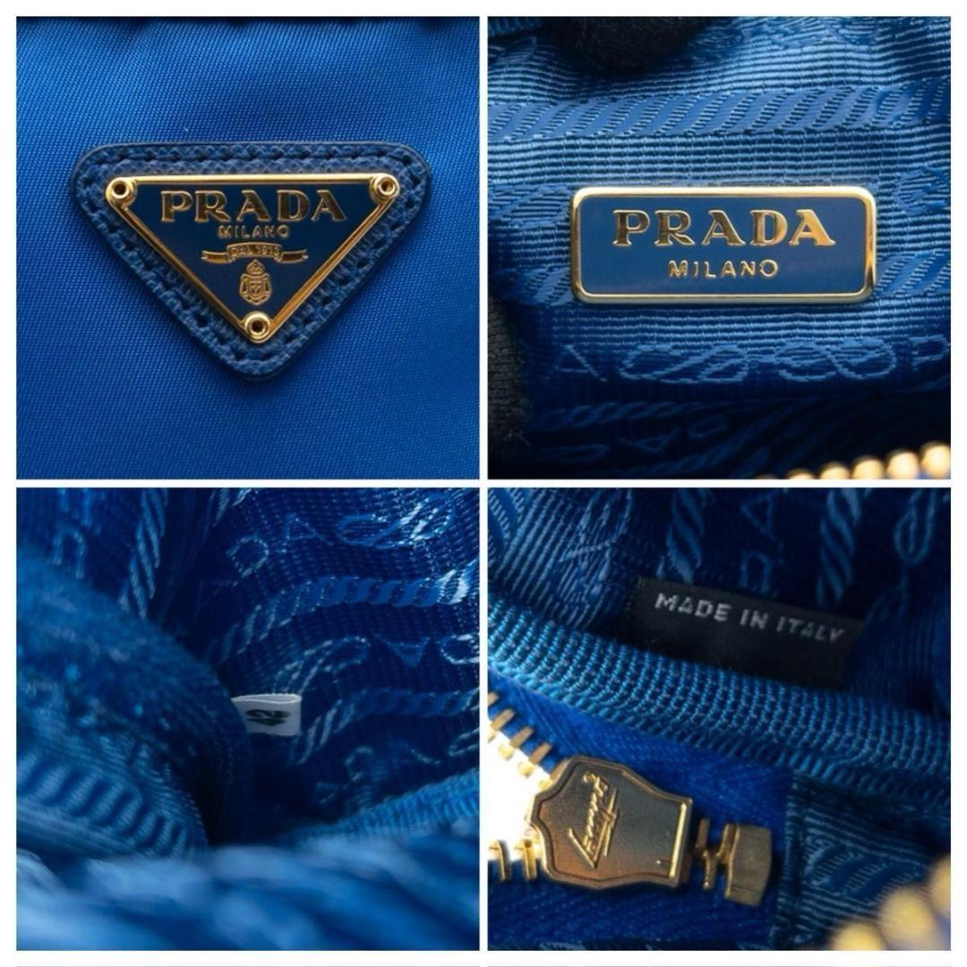 Prada Tessuto Nylon Smartphone Shoulder Bag Triangle Logo Blue — view 6
