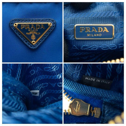 Prada Tessuto Nylon Smartphone Shoulder Bag Triangle Logo Blue — view 6