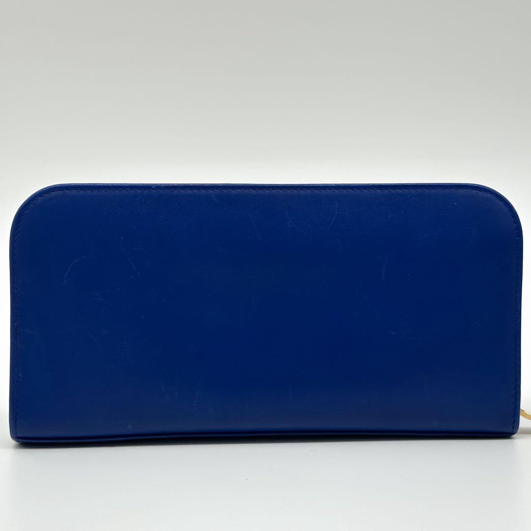 Saint Laurent Zip Around Wallet Blue Leather Full — view 3