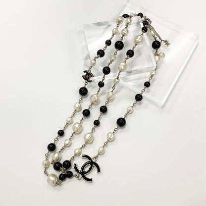 Chanel Necklace CC Logo Pearl Long Gold