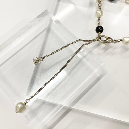 Chanel Necklace CC Logo Pearl Long Gold — view 5