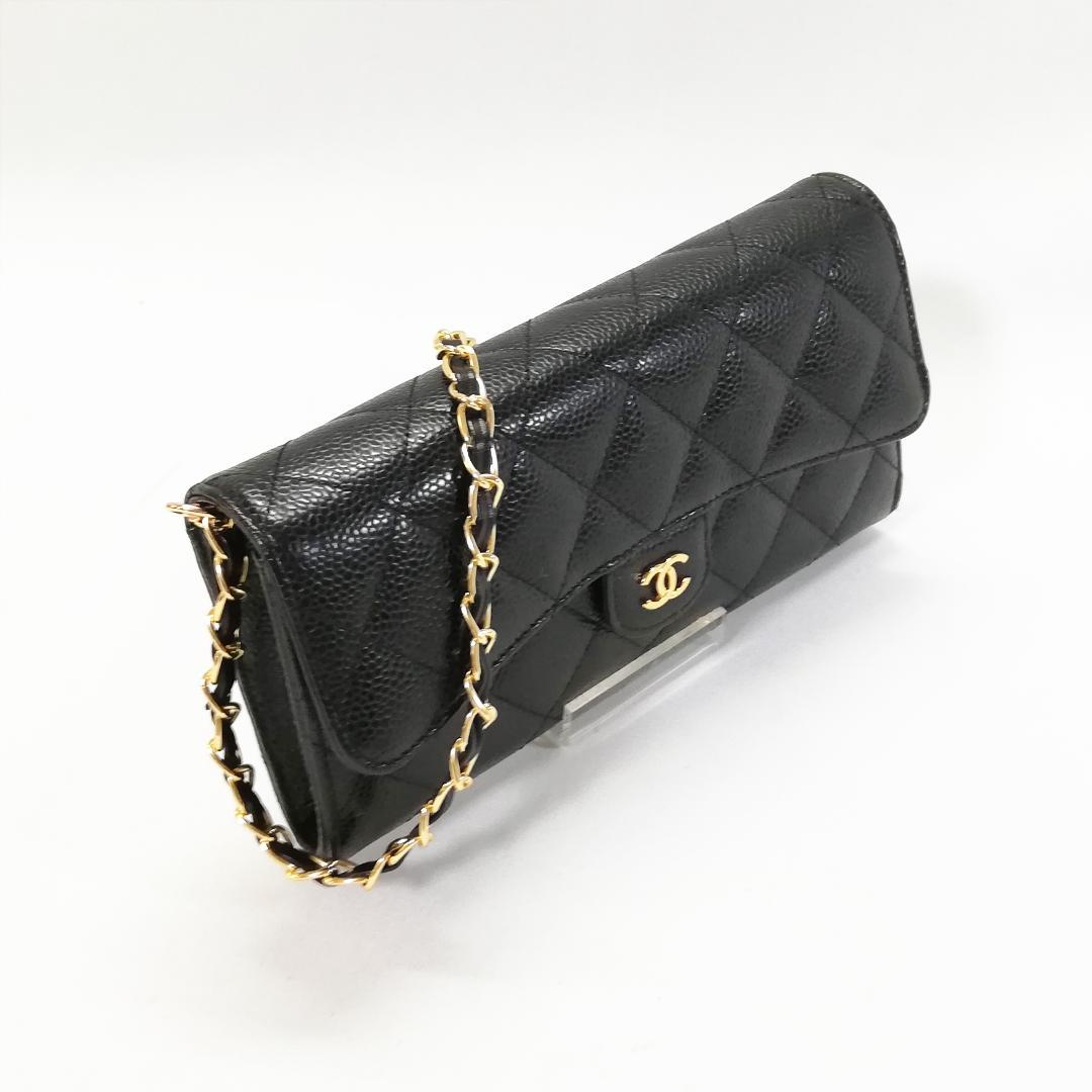 Chanel Caviar Leather Quilted Wallet Black — view 2