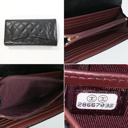 Chanel Caviar Leather Quilted Wallet Black — view 4