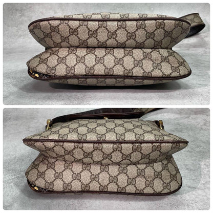 Gucci GG Shoulder Bag Brown Beige Leather Logo — view 8