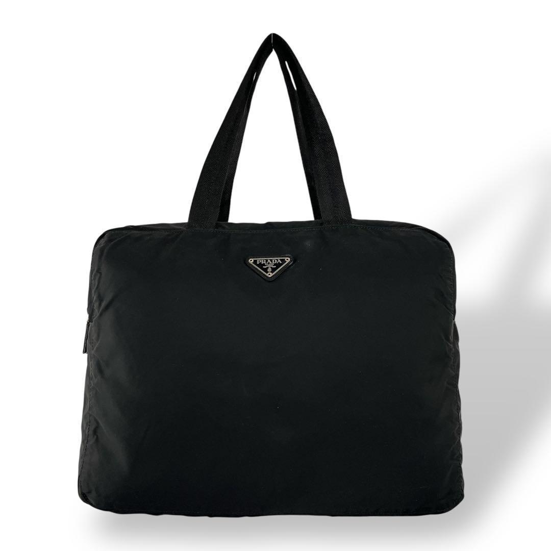 Prada Tote Bag Briefcase Shoulder Carry A4 Nylon Archive Black