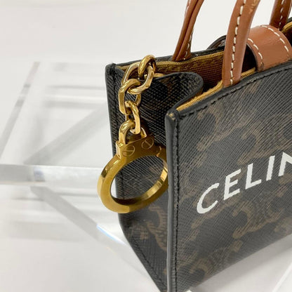 Celine Triomphe Canvas Logo Charm Micro Vertical Cabas
