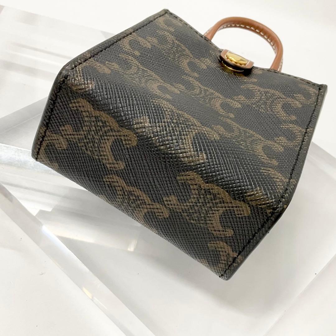 Celine Triomphe Canvas Logo Charm Micro Vertical Cabas