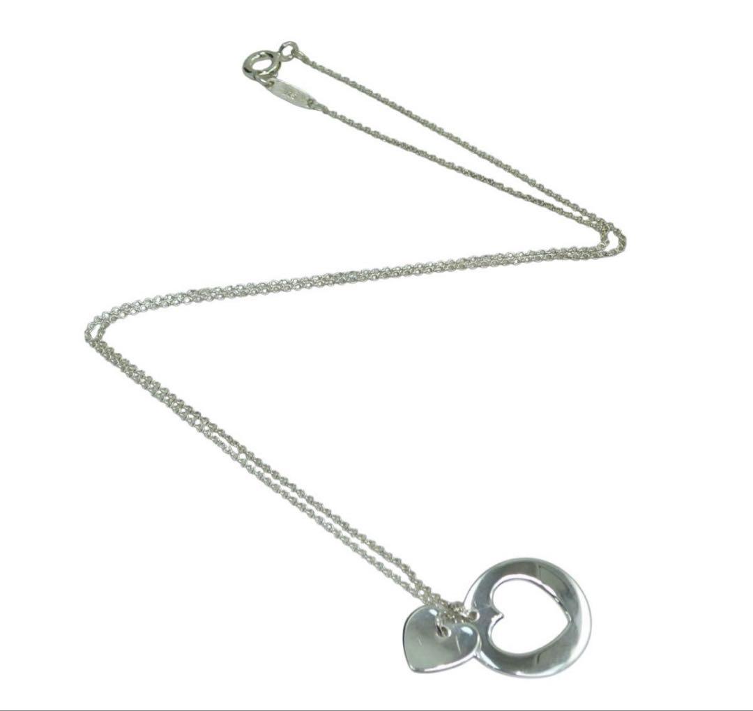 Tiffany & Co Double Stencil Heart Necklace 925 — view 3