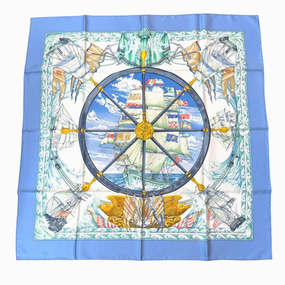 Hermes Carre 90 Vive le Vent Wind Blowing Scarf