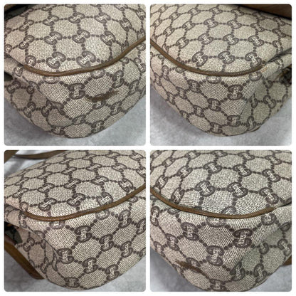 Gucci GG Shoulder Bag Brown Beige Leather Logo — view 8