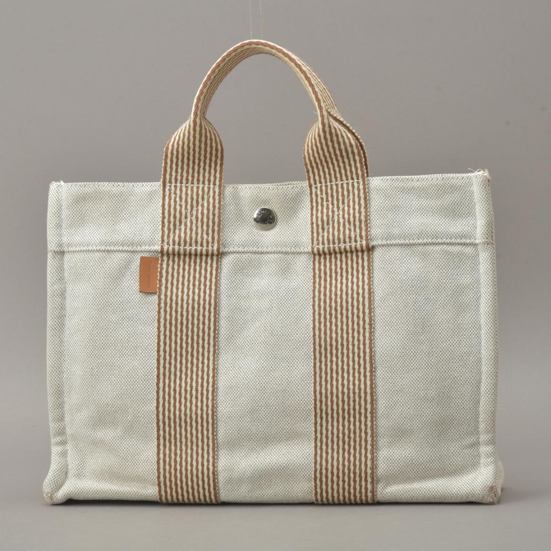 Hermes New Fourre Tout PM Handbag Canvas Beige