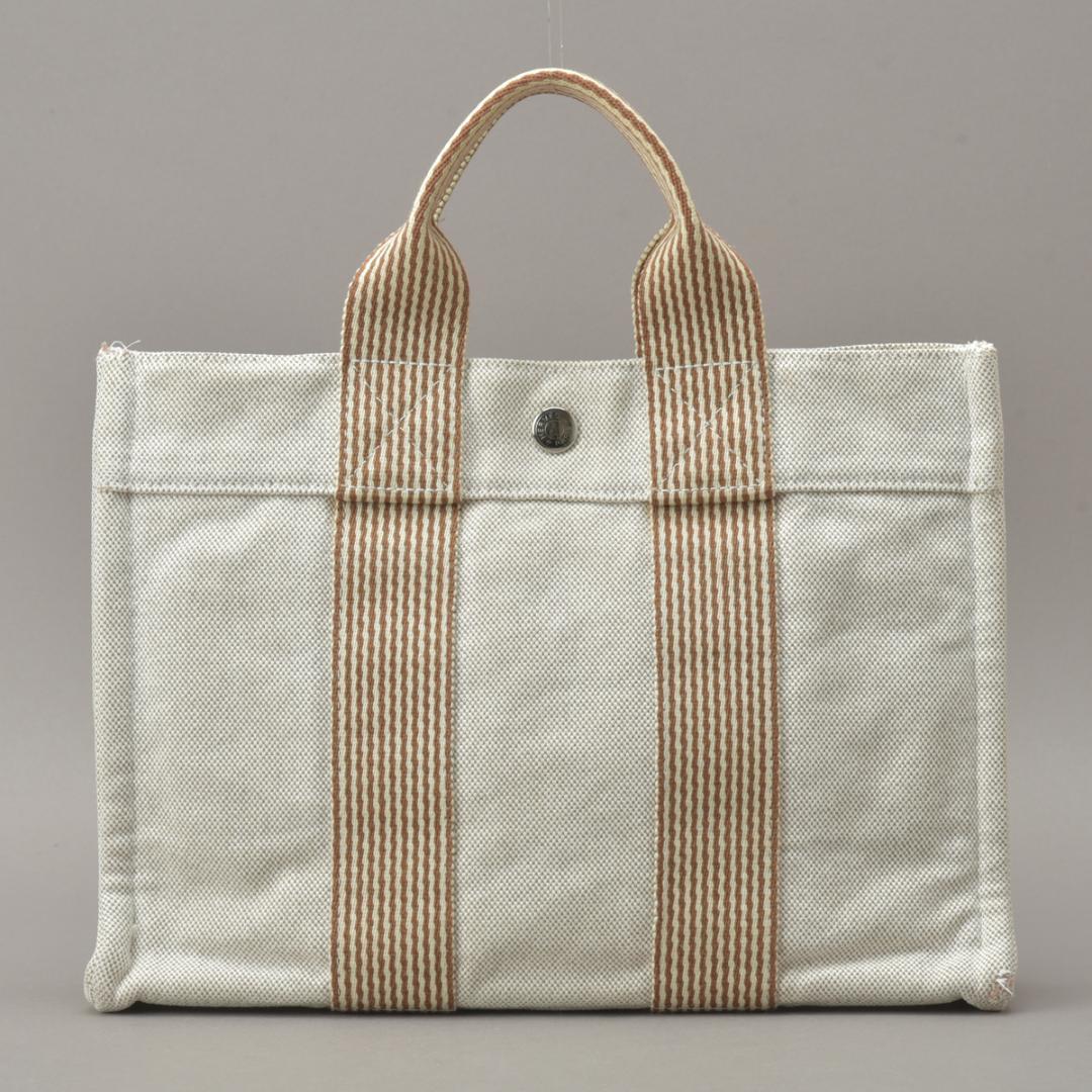 Hermes New Fourre Tout PM Handbag Canvas Beige — view 3