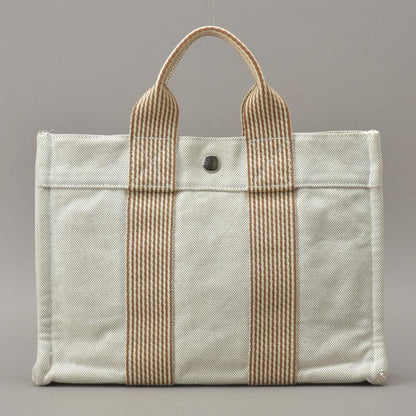 Hermes New Fourre Tout PM Handbag Canvas Beige — view 3