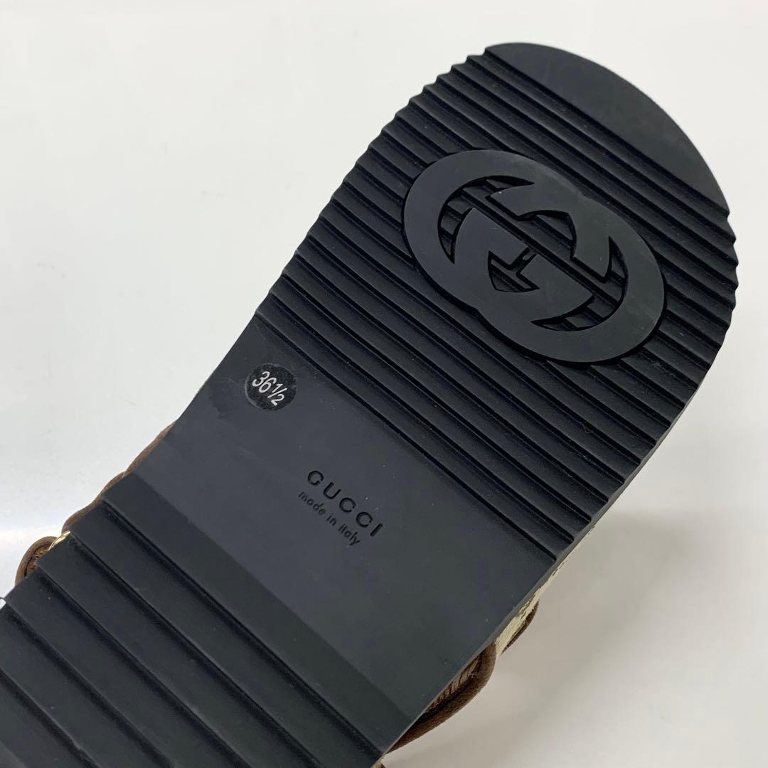 Gucci GG Marmont Canvas Double Strap Sandals Beige — view 8