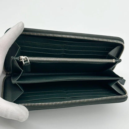 Prada Saffiano Zip Around Wallet Green Leather — view 8