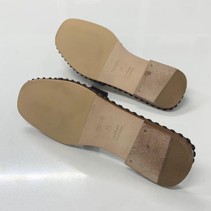 Hermes Oran Stitch Leather Sandals Black — view 6